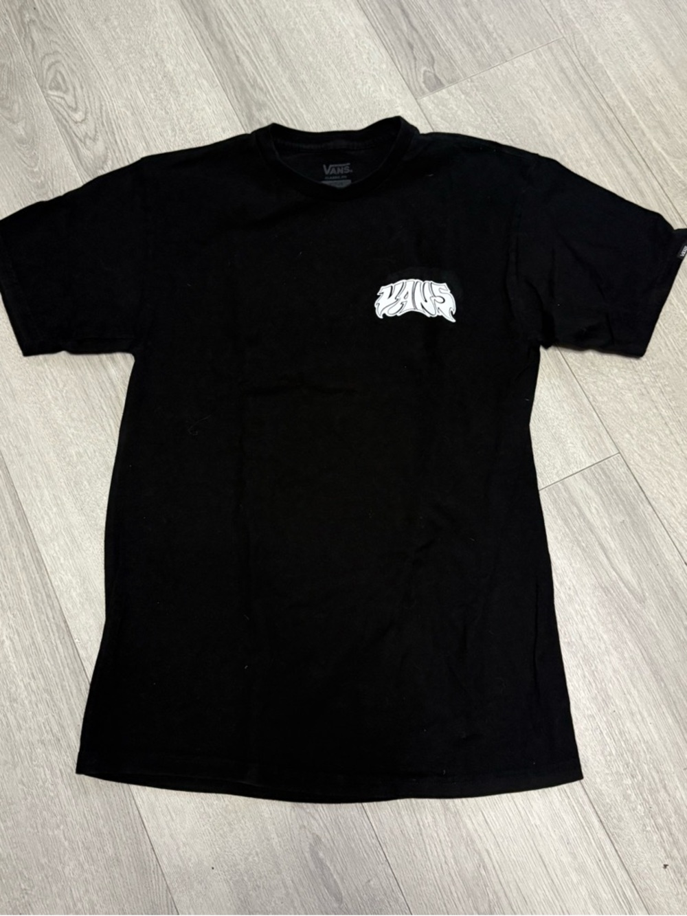 Vans Black Short-Sleeve Tee‎ with White Chest Graphic